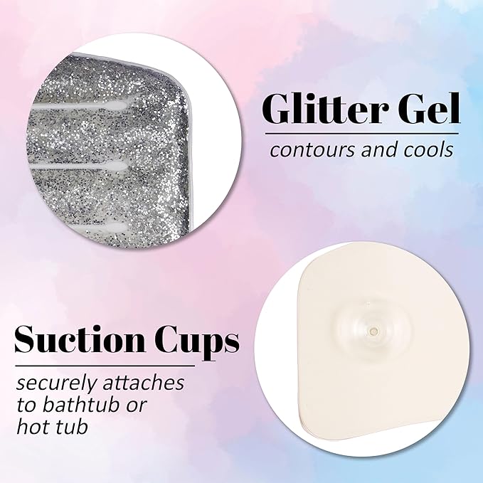 Glitter Gel Cooling Spa Pillow -Bathtub & Hot Tub Relaxation Cushion