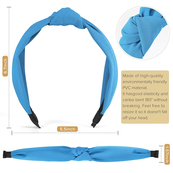 Headbands for Women Girls - 6PCS Stylish Top Knotted Headbands - Knotted Headband for Women - Head Bands Wide Hairband Hair Accessories