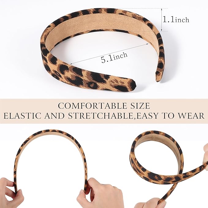 Headbands for Women - 1 Inches Wide Headbands - Solid Color Headband Fashion Hair Accessories- Trendy Women Girls Non Slip Fashion Hair Bands- Thick Elastic Hair Bands for Women's Hair 6PCS