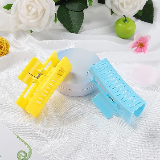 CECIAOAIME 15 Pack Rectangle Hair Claw Clips Solid Color Hair Clips Stylish Elegant Barrettes for All Hair Types for Women Non-Slip Hair Jaw Clips