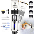 Gooad Dog Clippers Grooming Kit and Paw Trimmer,Cordless,Low Noise, Electric Quiet,Rechargeable, Dog Trimmer Grooming, Pet Hair Clippers for Thick Coats,Shaver for Small and Large Dogs Cats