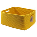 COMFY-HOMI Cotton Rope Woven Basket with Handles for Shelves,Toys,Book, Cloth Storage Baskets Bin for Organizing- 1 PCSToy Decorative Organizer for Living Room, Bathroom 17" x 13" x 7.5"