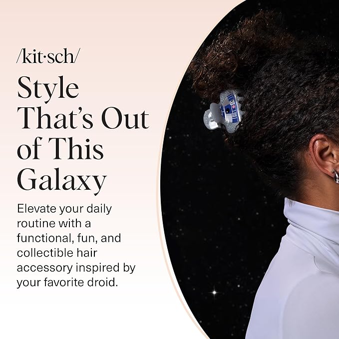 Kitsch x Star Wars R2-D2 Glitter Medium Hair Clip for Women – Whimsical Galaxy-Inspired Claw Clip | Recycled Plastic, Strong Secure Grip | Hair Accessories for Girls, 1pc