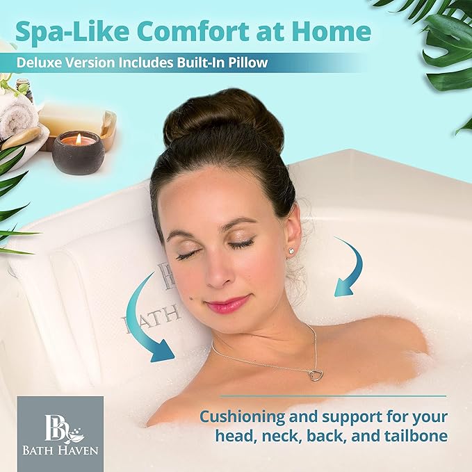 Bath Pillow for Tub, Soft 3D Mesh Full Body Mat with Head Neck Back Support