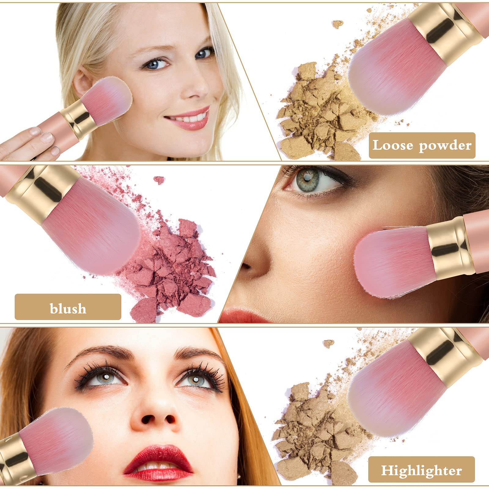 Retractable Makeup Brushes, Travel Face Kabuki Brush