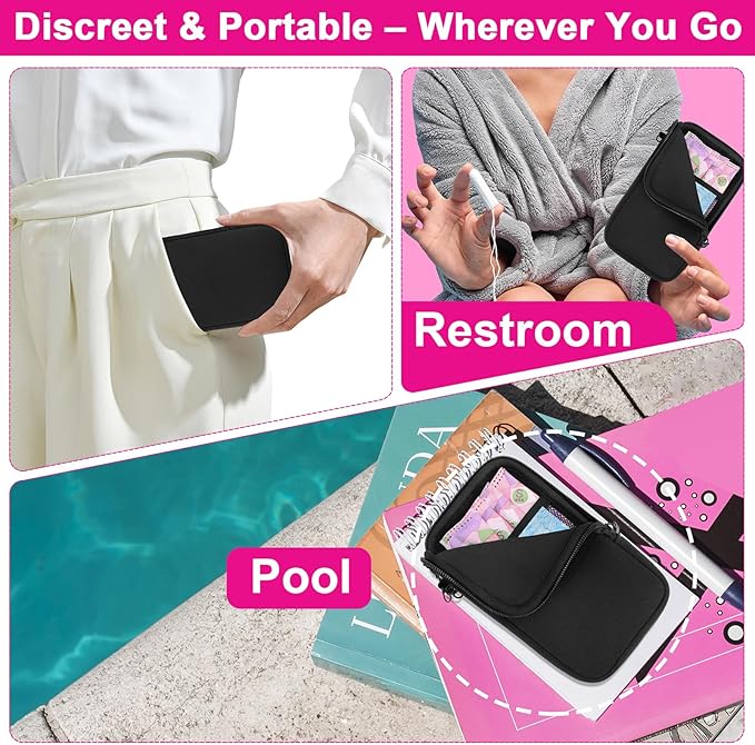 Tampon Holder for Purse, Portable Tampon Bag Organizer Case for Women’s Purse, Travel-Friendly Discreet Period Bag for Feminine Products, Waterproof Pad Bag, Black(Bag Only)