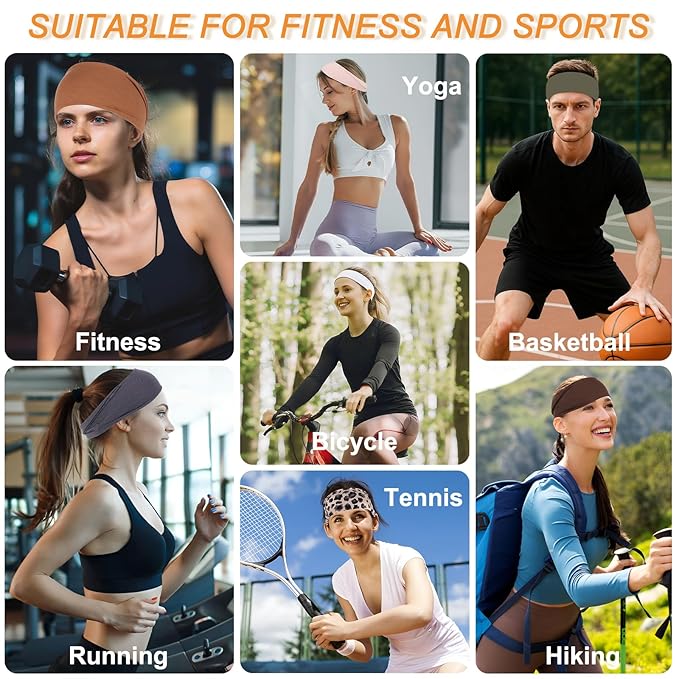 Wide Headbands for Women Trendy Women's Hair Bands Non Slip Yoga Workout Head Bands for Everyday Fashion Hair Accessories Band 6 Pack