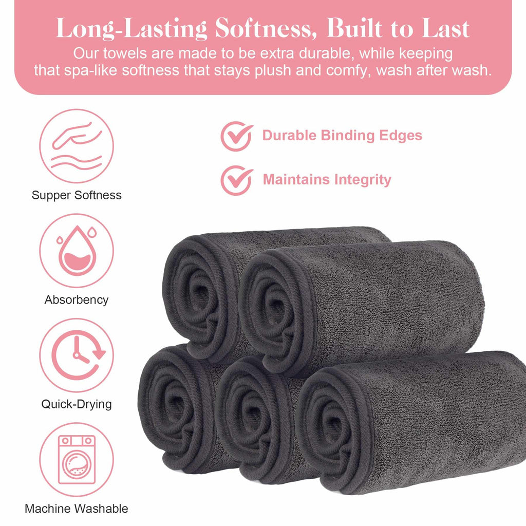 Breenhill 12 Pack Soft, Thick Spa Towels - Microfiber Facial Towels for Professional Estheticians