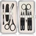 TsMADDTs Tweezers for Men, 8 in 1 Professional Eyebrow Tweezers Kit with Eyebrow Trimmer & Scissors, Razor, Brush, Skin Care Tools
