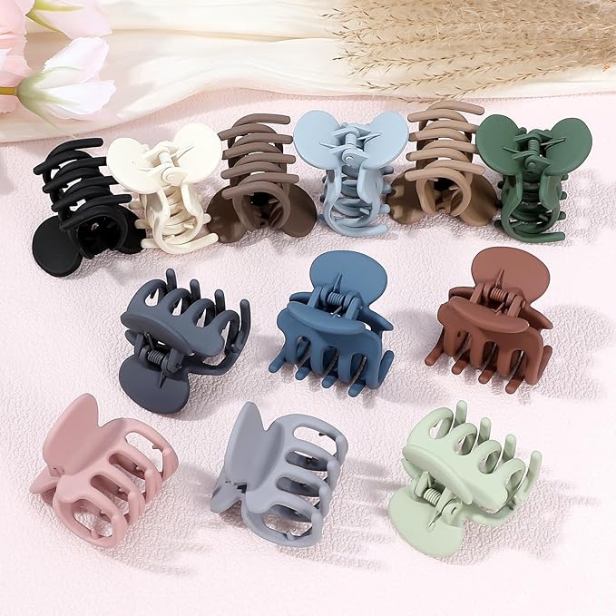 Sisiaipu 12Pcs Hair Clips for Women 1.8 Inch Small Claw Clips for Thin Hair Medium Hair Claw Clips for Thick Hair Accessories for Women Girls (Regular)