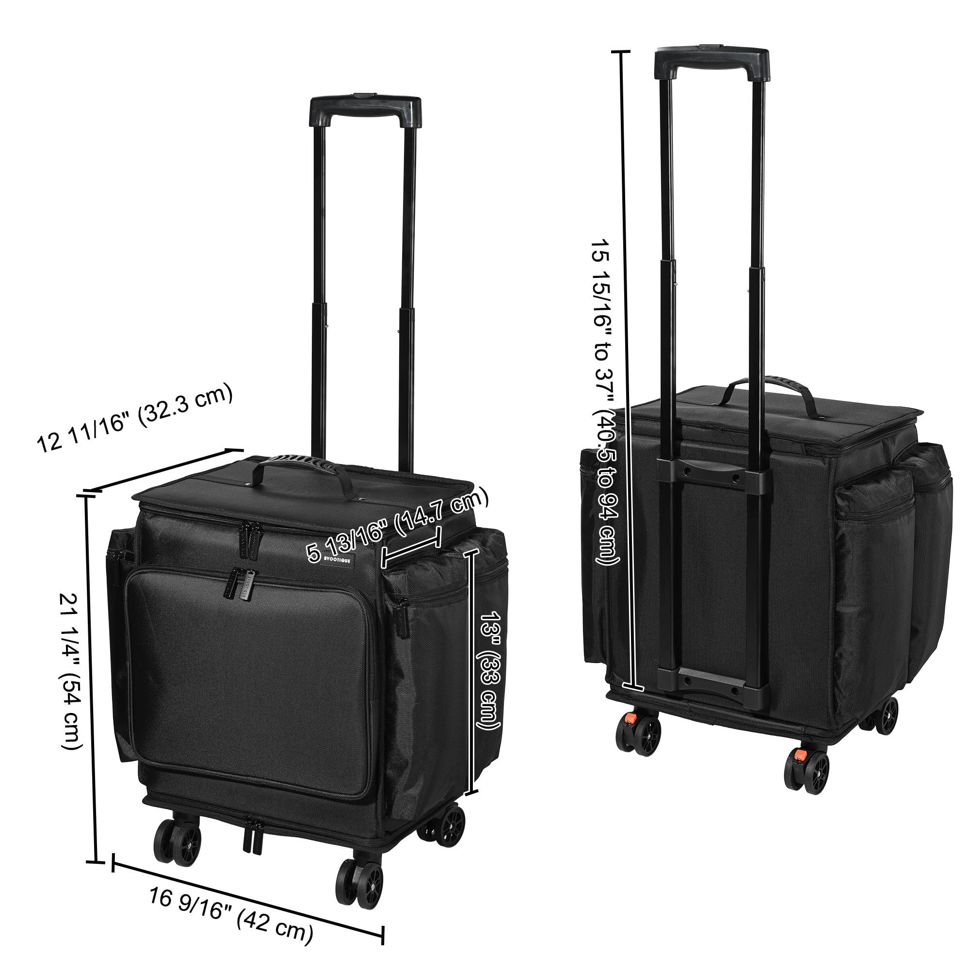 BYOOTIQUE Rolling Makeup Train Case Soft Sided Hairstylist Travel Case