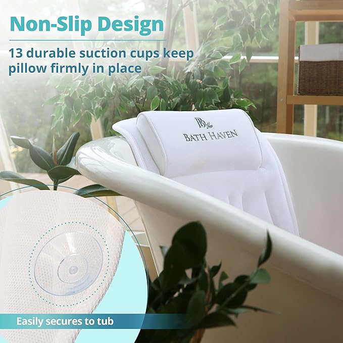 Bath Pillow for Tub, Soft 3D Mesh Full Body Mat with Head Neck Back Support