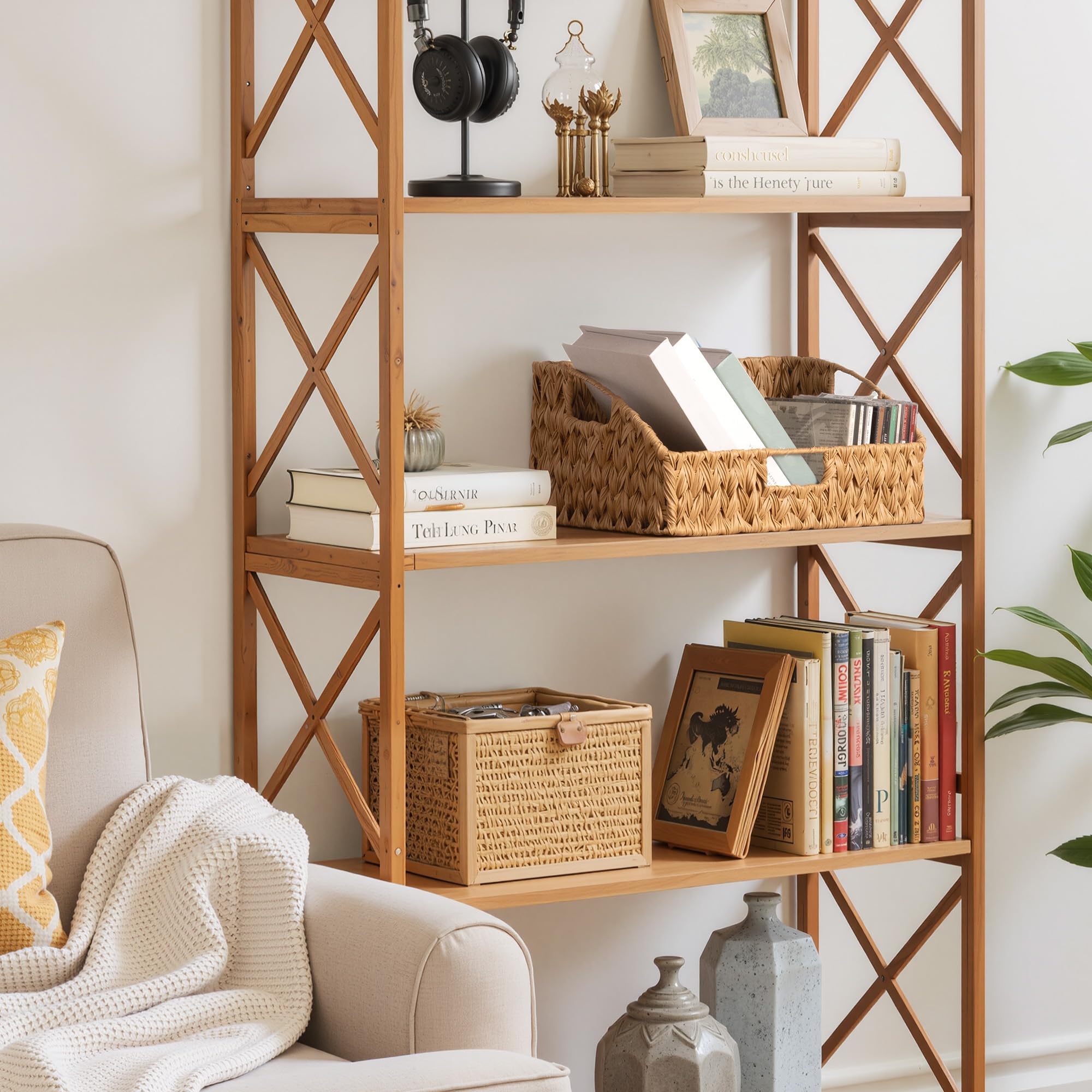 GRANNY SAYS Wicker Storage Basket for Shelves, Large Wicker Basket