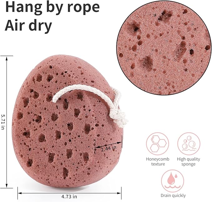 KECUCO 3 Pcs Bath Sponge for Women, Men, Teenager, Body Wash Sponges Loofah Body Scrubber, 3 Colors & Large Size Shower Pouf Cleaning Loofahs for Shower Exfoliating