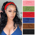 XTREND 6 Pcs Headbands for Women, Twisted Cross Elastic Head Bands Yoga Workout Non-Slip Sweat Soft Solid Color Simple Versatile Hair Accessory Hairbands
