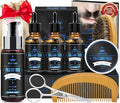 Dad Gifts for Fathers Day,Beard Kit Includes 3-Scent Beard Oil,Vanilla Beard Shampoo & Balm, Brush, Comb,Scissors,Beard Care & Grooming Men Christmas Stocking Stuffers Gifts for Men Him Dad Boyfriend