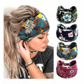 Boho Headbands For Women Fashion Stretch Wide Hair Bands Knoted Turban Head Bands Yoga Running Sweatband Elastic Headband Stylish Wrap Headbands Hair Accessories for Teen Girls 4 Pack
