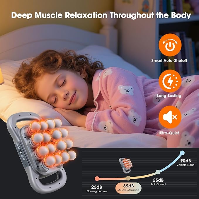 GAXEZO 16 Head Massage Gun Set, Deep Tissue Percussion Massager, Electric Massage Tools with 9 Styles & Levels, Dark Grey