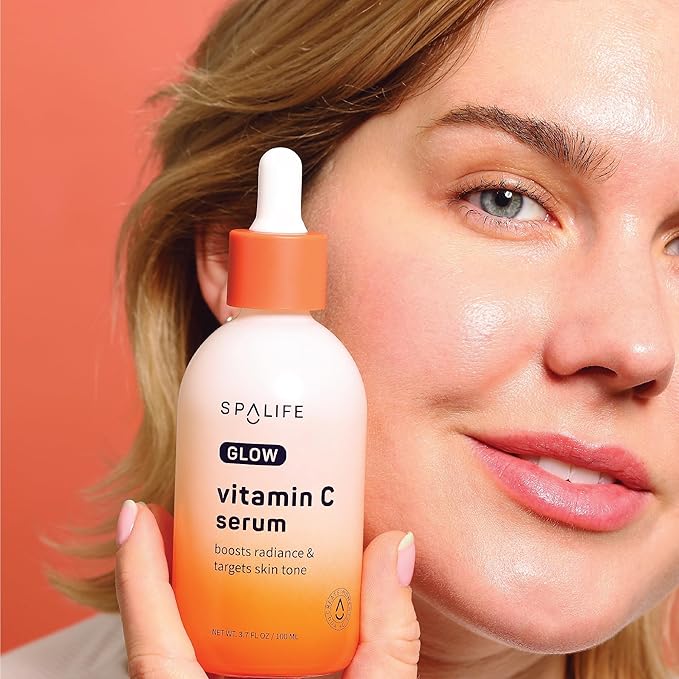 SpaLife Glow Vitamin C Serum for Face | Korean Brightening Face Serum for Dark Spots & Uneven Tone | Illuminating Skin Treatment | Lightweight Radiance Boosting Formula | 3.7 Fl. Oz