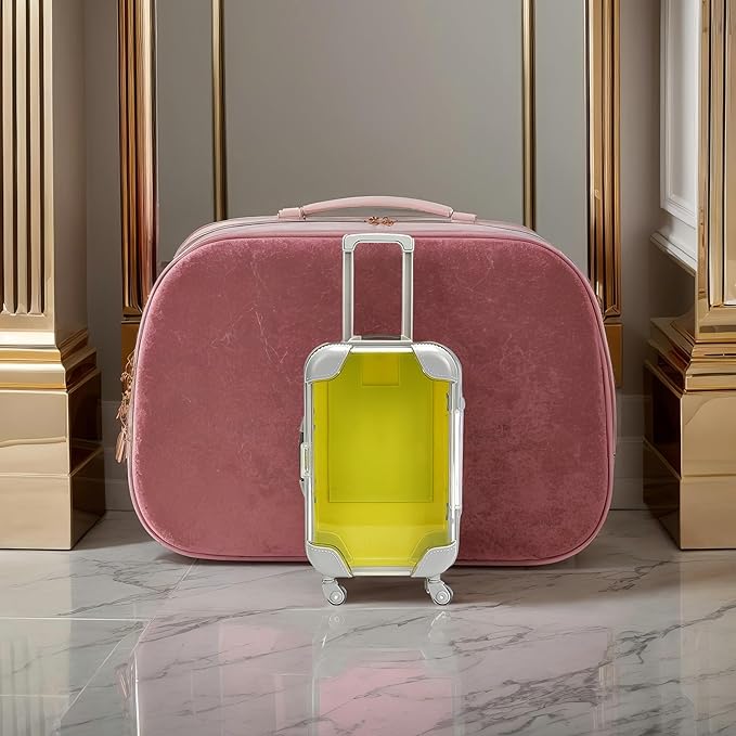 Kiyza False Eyelash Storage Box, Portable Travel Organizer Mini Luggage False Eyelash Tray Makeup Tool (YELLOW)