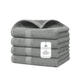 Villa Celestia Cotton Hand Towels Set of 4, 16 x 28, Oeko-TEX Certified, Quick Dry, Grey