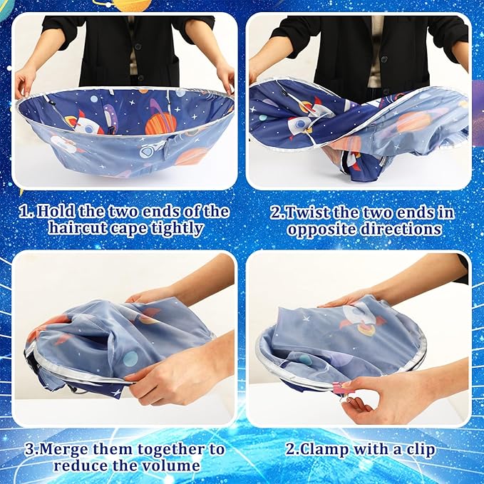 FEBSNOW Kids Hair Cutting Cape Adjustable Haircut Cape Umbrella for Child