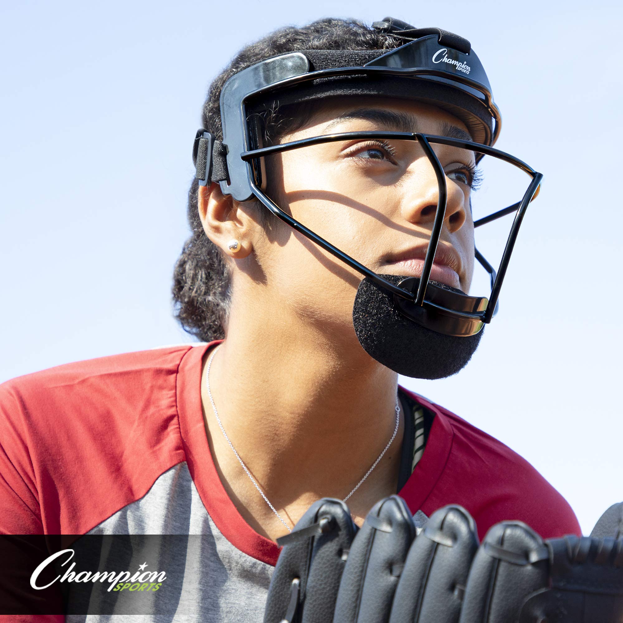 Champion Sports Steel Softball Face Mask - Classic Fielders Masks for Adults - Durable Head Guards - Premium Sports Accessories for Indoors and Outdoors - Purple