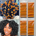 meigick 40 Pieces Orange Plastic Perm Rods for Natural Hair Heatless Hair Rollers for Women Hair Roller Curler Styling Tool