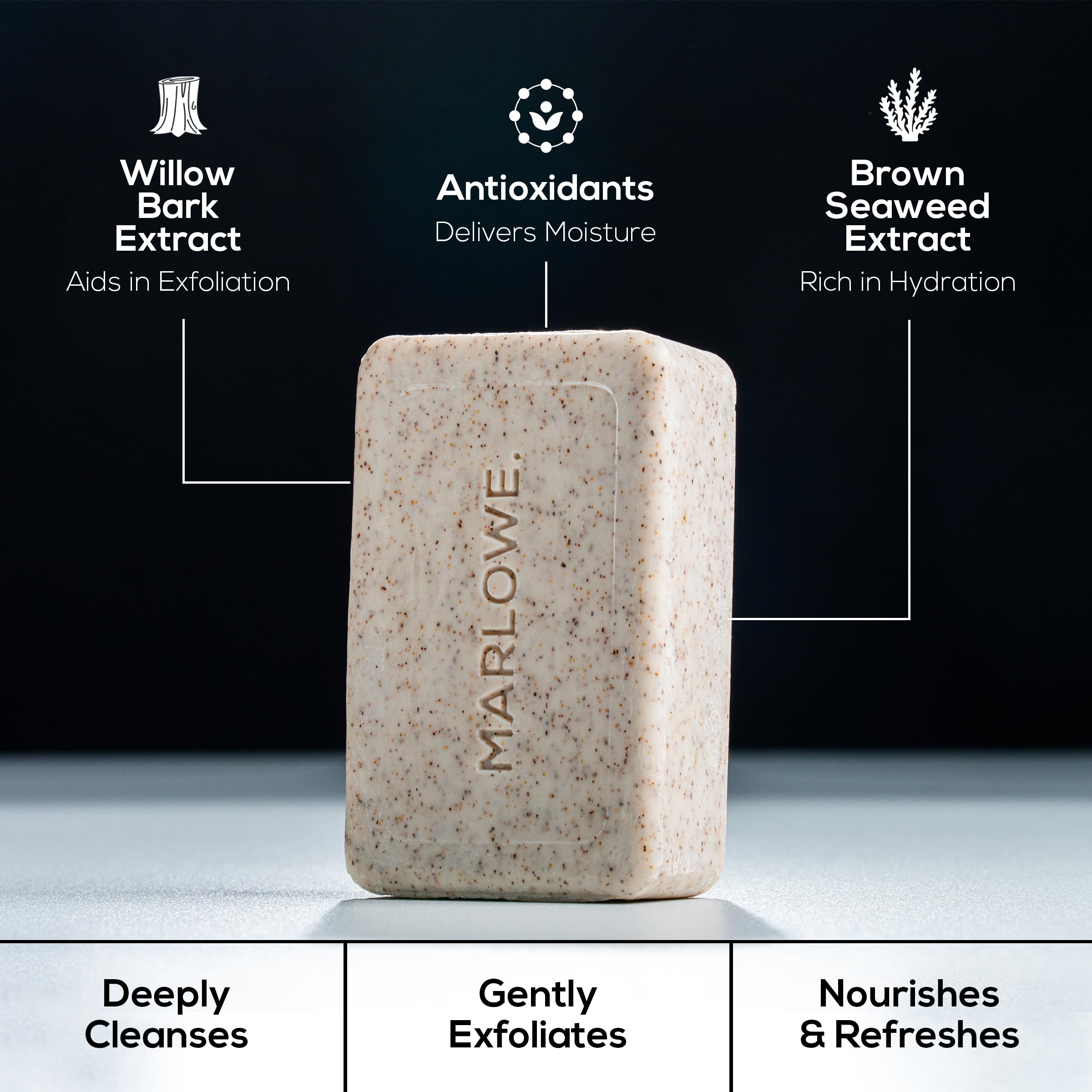 MARLOWE. Body Scrub Soap, Exfoliating Soap Bar, Sage + Fir, 7 oz (12 Bars)