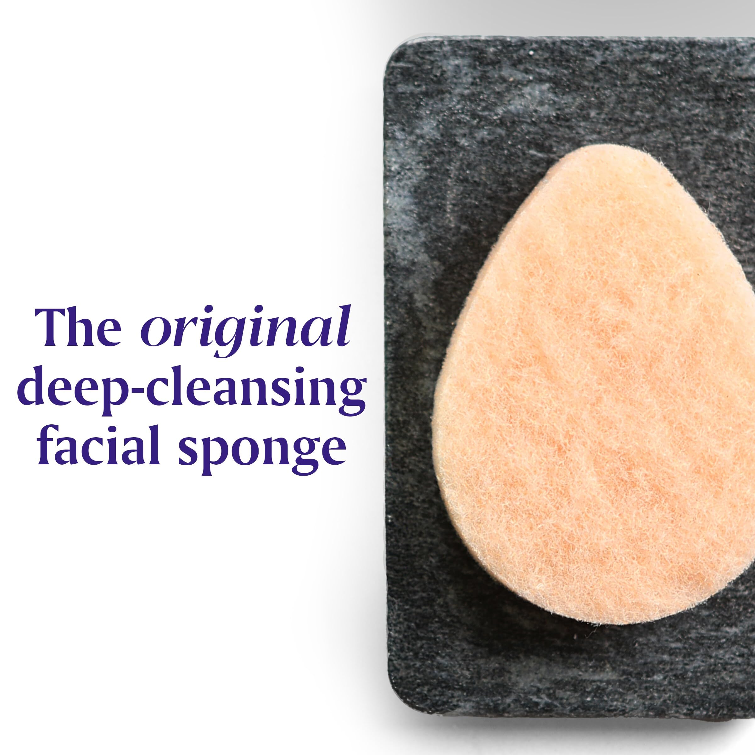 Buf-Puf Gentle Facial Sponge, Dermatologist Developed, Removes Deep Down Dirt & Makeup That Causes Breakouts and Blackheads, Reusable, Exfoliating, 1 Count