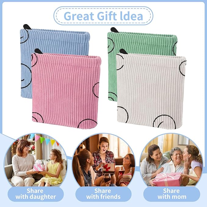 Teircno 2 PCS Corduroy Period Bag for women, Cute Sanitary Napkin Storage Bag Portable Period Pouch with Zipper, Sanitary Pads Bag Tampons Holder for Purse First Period