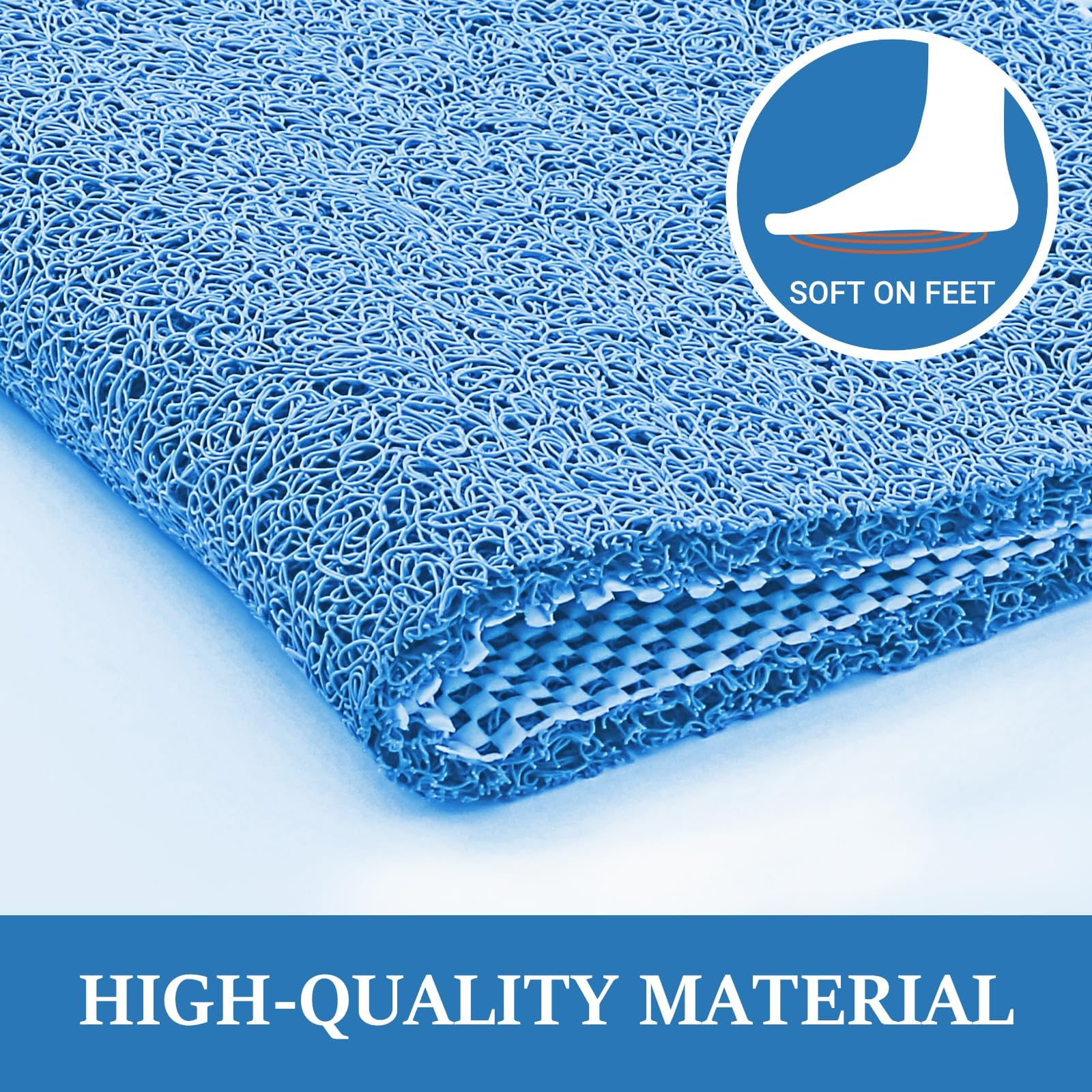 LuxStep Shower Mat Bathtub Mat Non-Slip Bath Mat with Drain, Quick Drying