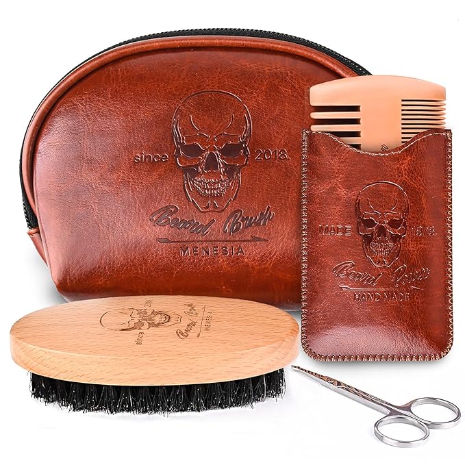 Menesia Beard Brush and Comb set for Men