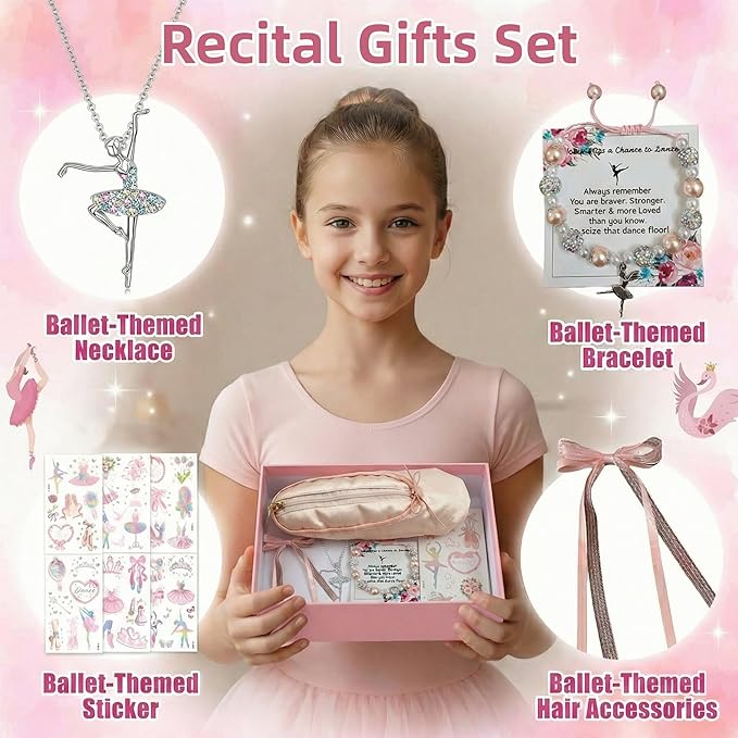 CECKQUE Ballet Pointe Shoe Makeup Bag Dance Recital Gifts for Girls
