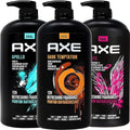 AXE Men's Body Wash Variety 3-Pack, Dark Temptation, Apollo, and Excite 3-in-1 Body, Face & Hair Wash, 32 Oz Ea
