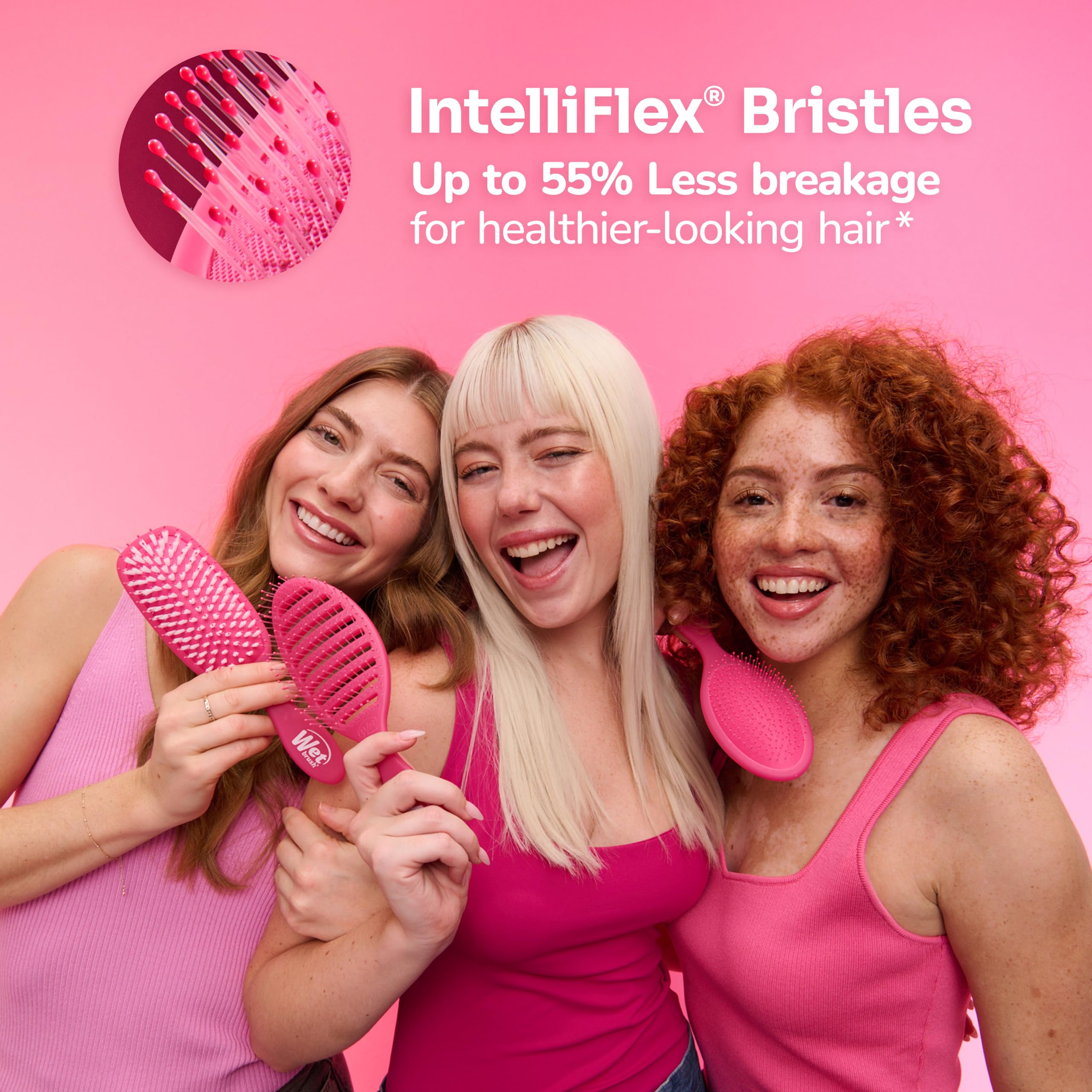 Wet Brush Kids Detangler Hair Brushes - Rainbows - Midi Detangling Brush With Ultra-Soft IntelliFlex Bristles Glide Through Tangles With Ease - Pain-Free Comb For All Hair Types (Pack of 2)