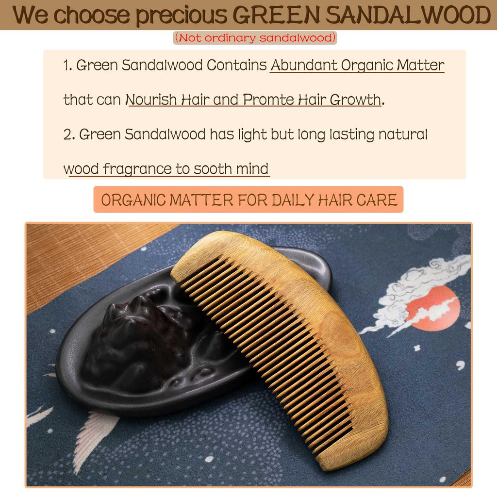 Moreinday Wooden Comb for Hair & Beard, for Scalp Massage & Distribute Oils