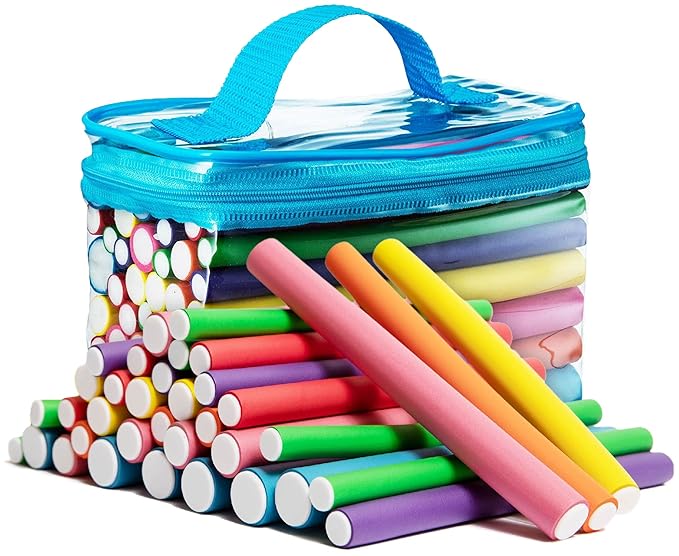 Tifara Beauty Salon Heatless Flexible Hair Rollers Curlers 42-pack 7" Soft Foam Flexi Twist Curling Rods for Short Long Hair