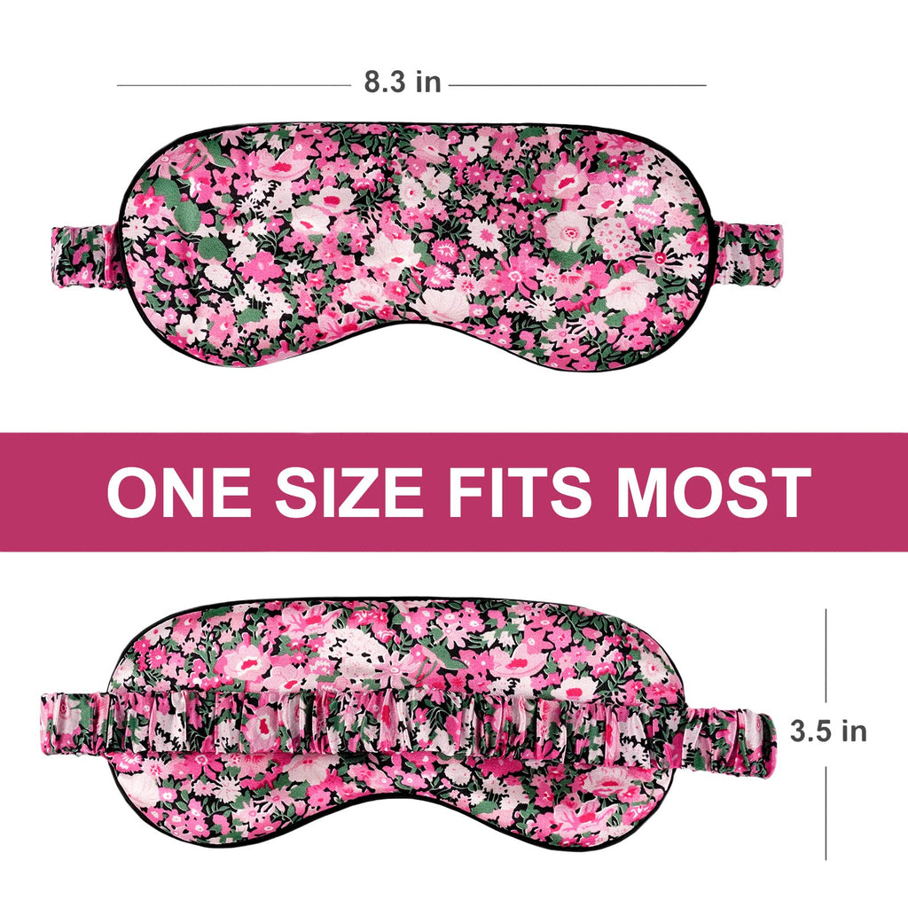 OLESILK 100% Natural Mulberry Silk Sleep Eye Mask Block Out Light, Fashion Printed Eye Mask Blindfold for Women Men Full Night Sleeping, Chic Eye Cover Eyeshade, Pattern 3