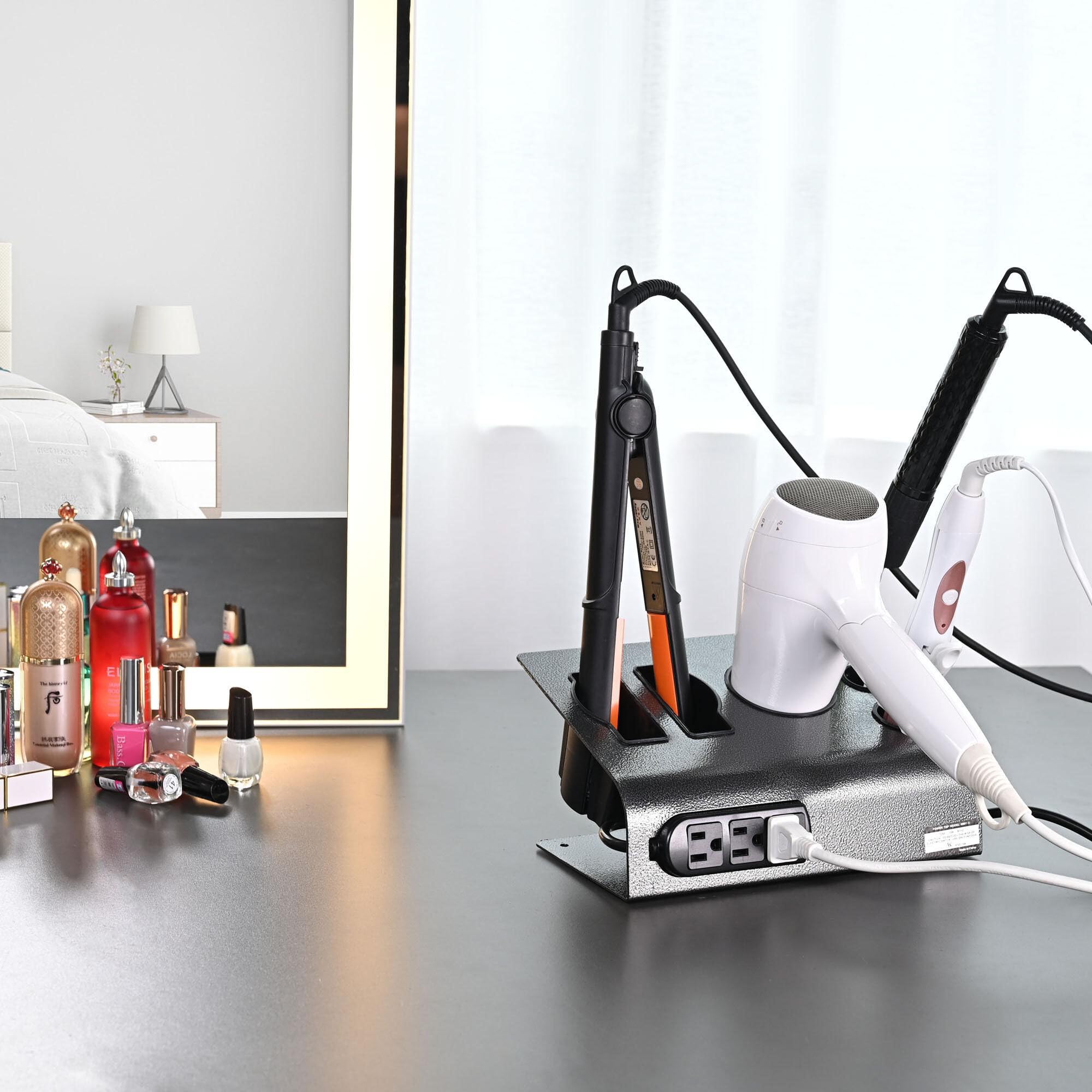 BYOOTIQUE 6-Hole Tabletop Blow Dryer & Hair Iron Holder Salon Stand Pack 2