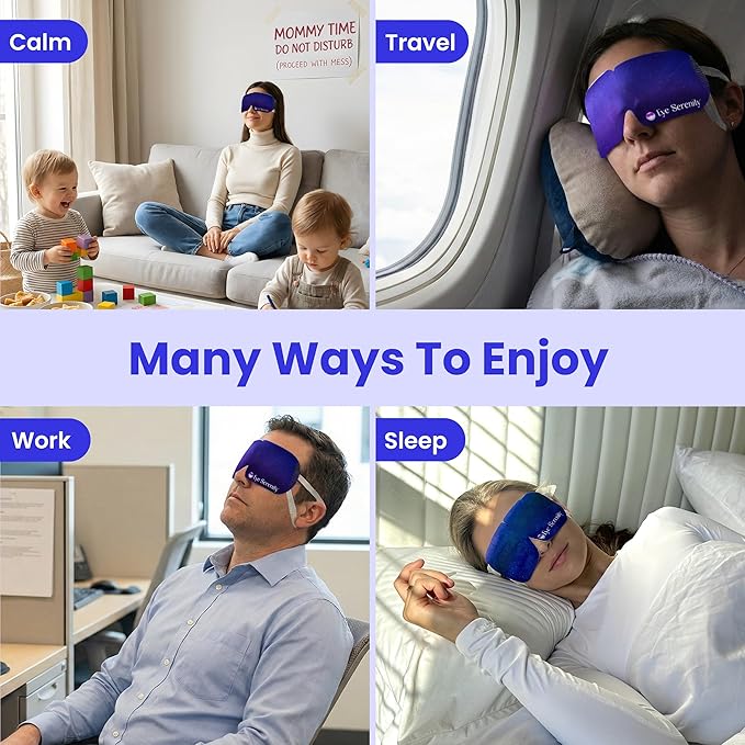 Lure Essentials Eye Serenity Steam Eye Mask, Heated Eye Mask, Self Heating Warm Compress for Dry Eyes, Fast Relief for Stye, Puffy Sensitive Eyes, Moist Heat, Gift for Women and Men - Unscented