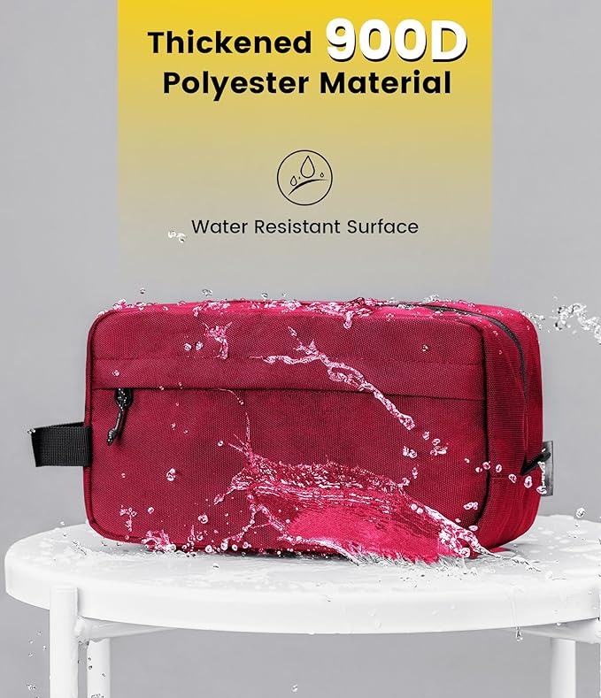 Vorspack Travel Toiletry Bag for Men - Hanging Toiletries Bag Water Resistant Travel Bag for Toiletries Accessories - Maroon