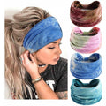 Wide Headbands For Women Non Slip Head Wraps Tie Dye Turban Headband Knotted Headband Soft Boho Headbands Workout Head Scarf Large Bandanas African Hairbands Cotton Hair Accessories For Women