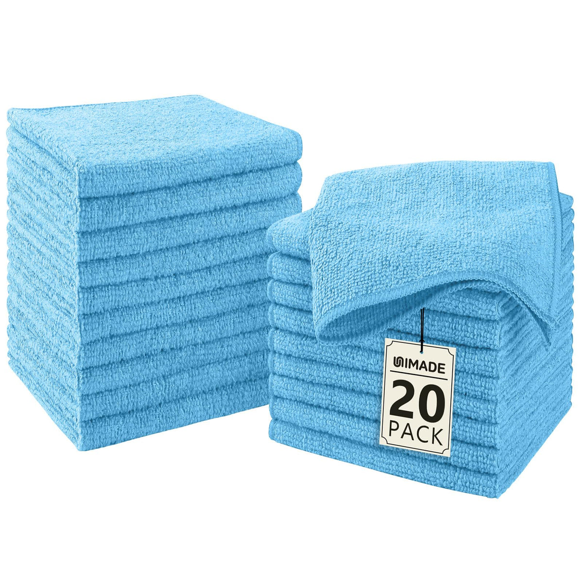 UNIMADE Washcloths 20 Pack Face Towels (12" x 12"), Highly Soft Wash Cloths