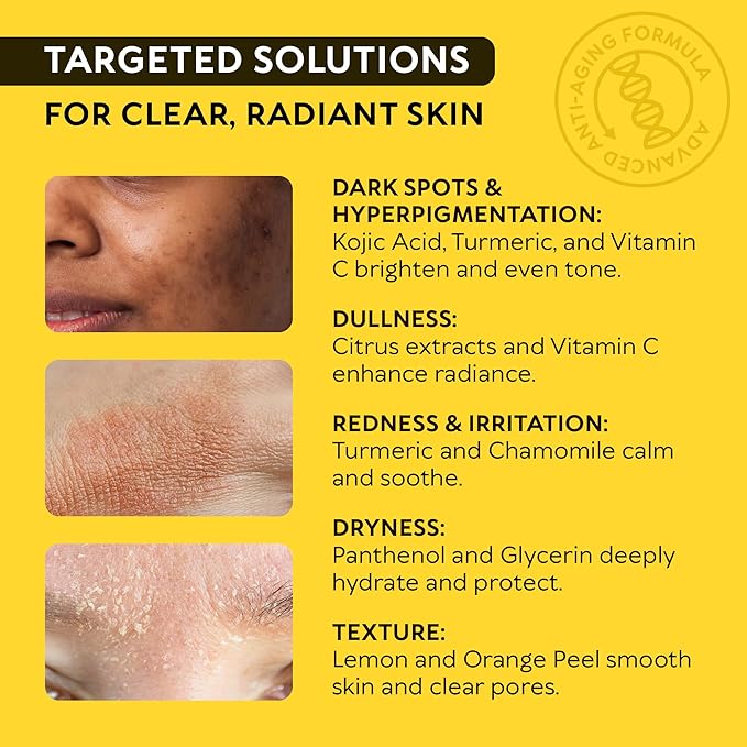 Turmeric Kojic Acid Cleansing Pads for Face - Exfoliating Sponges with Vitamin C & Lemon - Foaming Facial Wash for Glowing Skin & Uneven Tone Support - Gentle Daily Scrub
