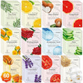 60 Pack Collagen Essence Face Masks Skincare for Women, Hydrating Sheet Face Masks Suitable for Dry and Sensitive Skin, Bulk Facial Masks for Women Skin Care, Face Mask Gifts Set for Spa Party