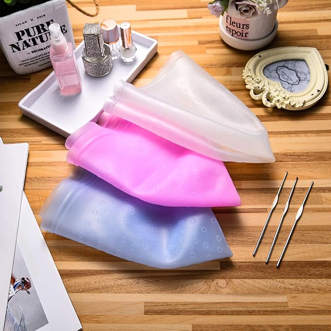 WILLBOND 3 Pcs Hair Coloring Highlighting Cap Reusable Silicone Highlight Cap with Metal Hook Multicolor Pull Through Hair Dye Caps for Home Salon Hairdressing Tools