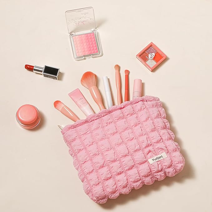 Purbert Bubble Cloud Makeup Bag - Large Capacity Travel Cosmetic Organizer