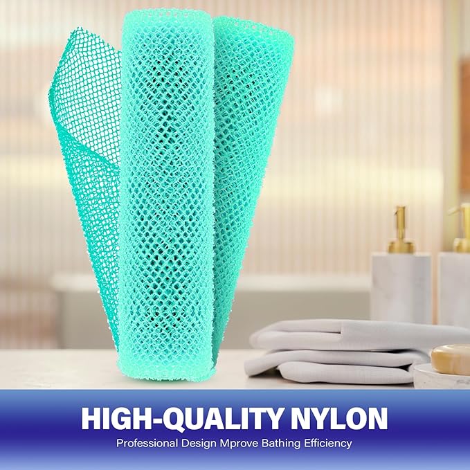 2 Pieces African Bath Sponge African Net Long Net Bath Sponge Transform Your Shower Routine with African Bath Sponges for Exfoliated, Silky Smooth Skin (Green)