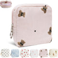 CasaRovela Period Bag for Girls, Corduroy Sanitary Napkin Storage Bag